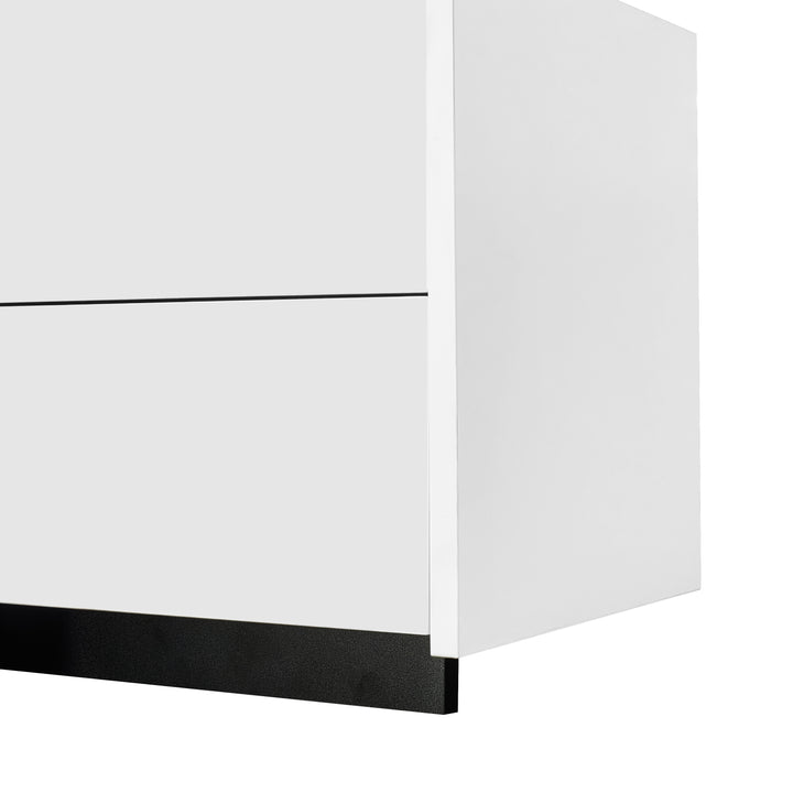 High gloss black &amp; white TV cabinet with LED and versatile storage BLADE