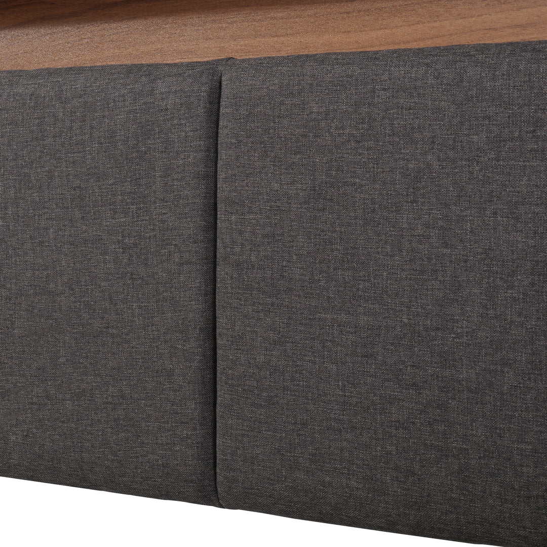 Grey linen super king ottoman bed end opening with LED headboard(180×200cm) TARNISH