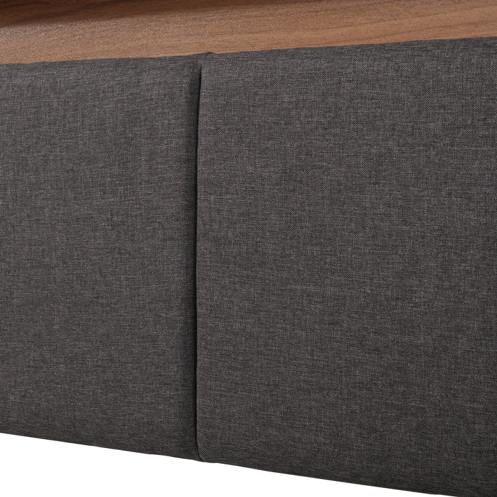 Grey linen super king ottoman bed end opening with LED headboard(180×200cm) TARNISH