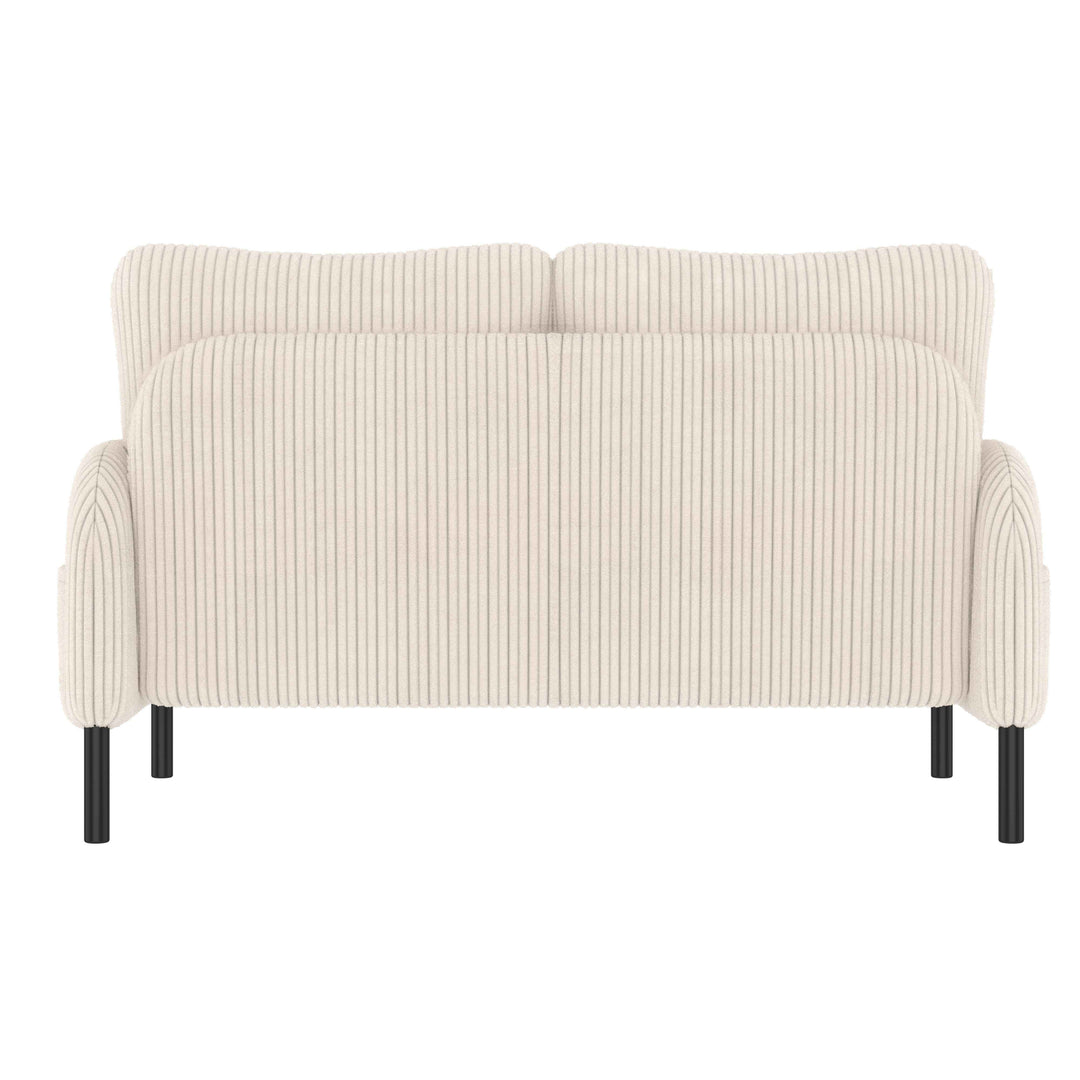 00+Loveseat Sofa Corduroy Fabric Beige 2 Seater, High Rebound Spring, for Living Room & Bedroom NOVAITY