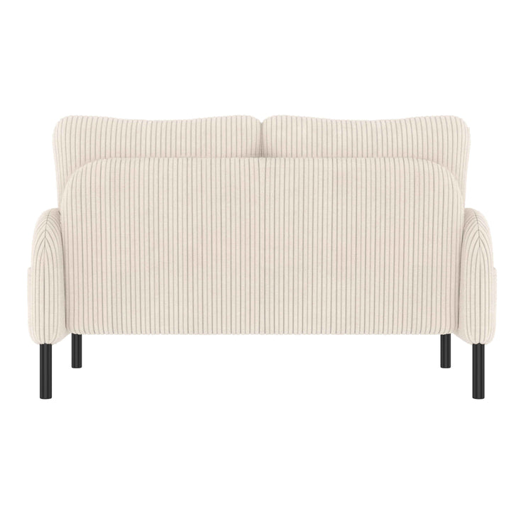 00+Loveseat Sofa Corduroy Fabric Beige 2 Seater, High Rebound Spring, for Living Room & Bedroom NOVAITY