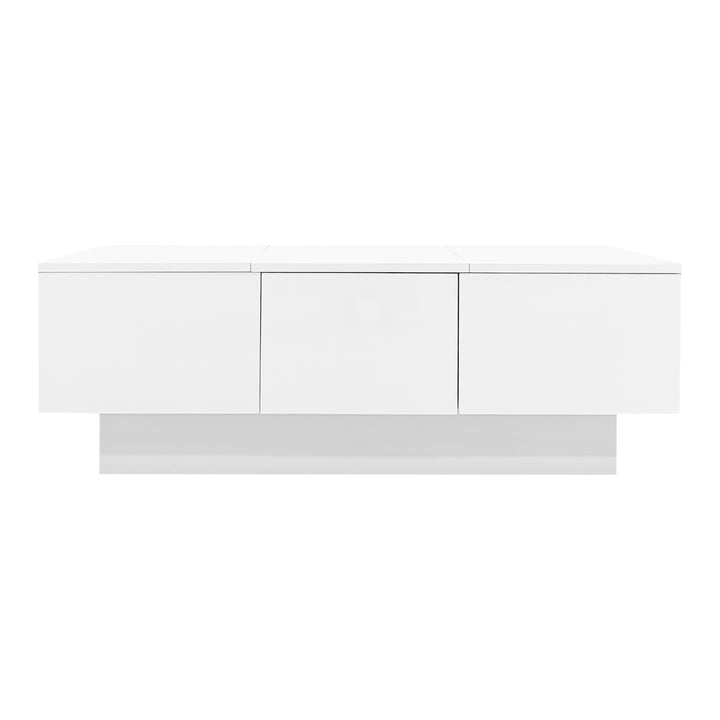 White high gloss coffee table with storage 100 x 55 x 35 cm WAXCELL UK