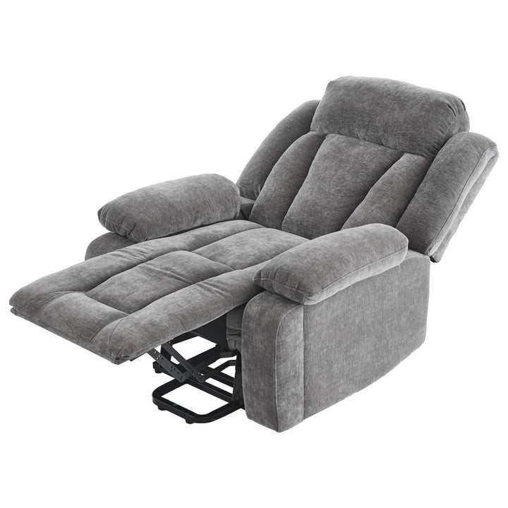 Electric lift up fabric grey large recliner with massage and heat MAGNETICFLUX