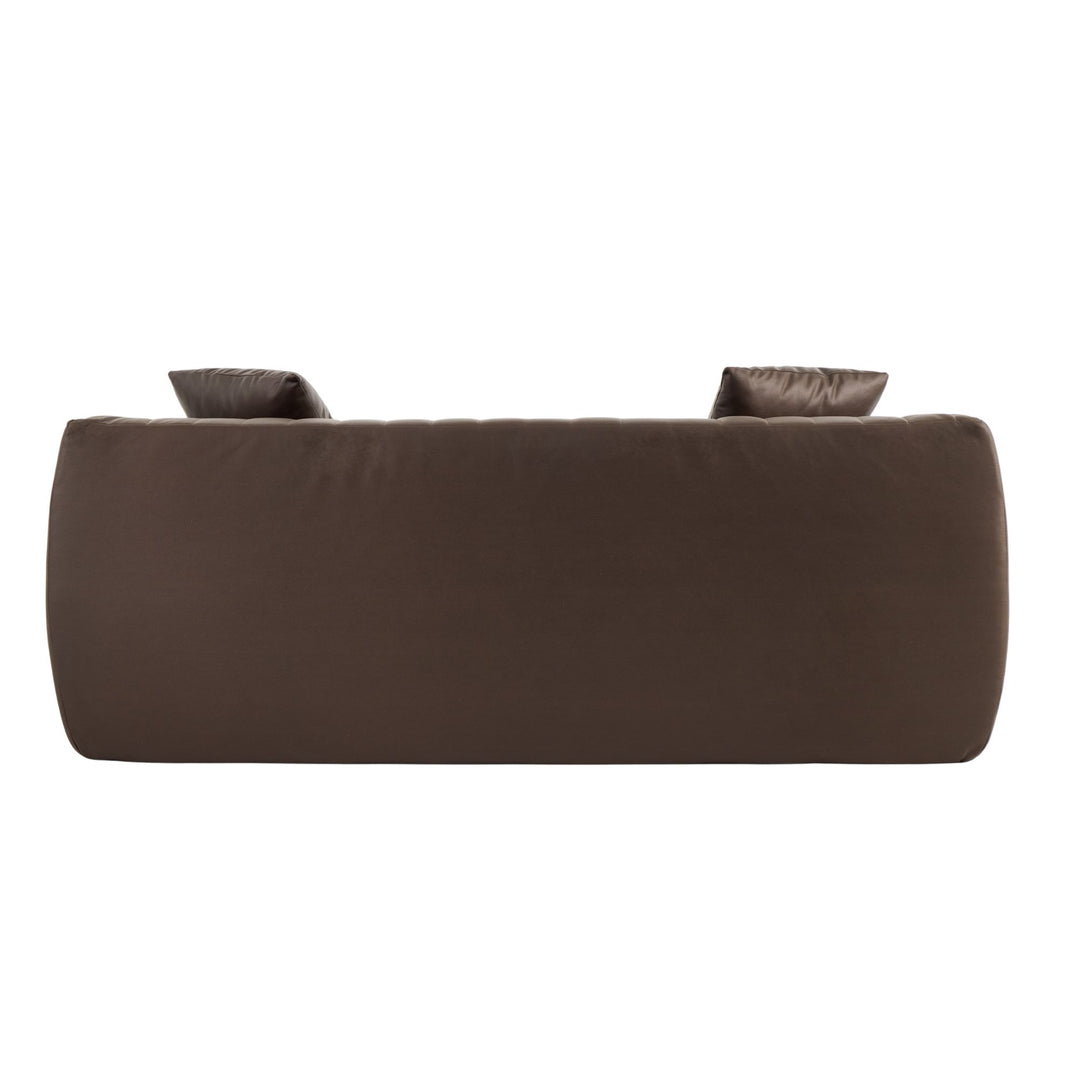 2-Seater Sofa in Brown Tech Cloth with 2 Cushions 185cm WICKERSIDEBOARD