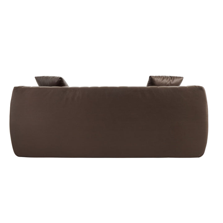 2-Seater Sofa in Brown Tech Cloth with 2 Cushions 185cm WICKERSIDEBOARD