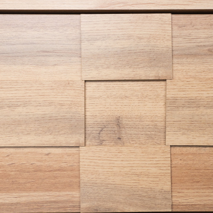 Set of 3 modern sideboard TV stand and shoe cabinet with geometric wood texture black legs DECOMPOS+FLAGELLUM+LYSOGEN