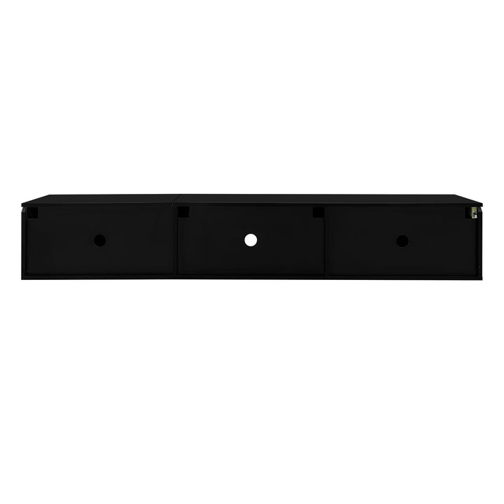 Black and white high gloss suspended TV Stand with LED lighting 180cm AMENSAL