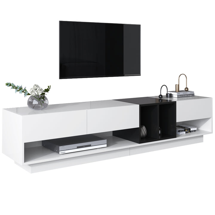 High-gloss white and black TV cabinet THRILGOD UK
