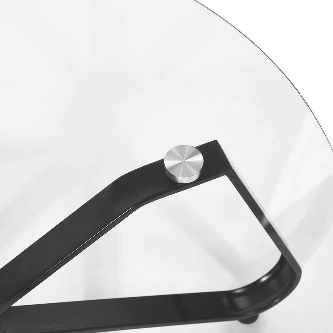Modern Glass Coffee Table 80x80cm Clear Tempered Glass Top Living Room Minimalist Style KONYA GLASS 80CM A