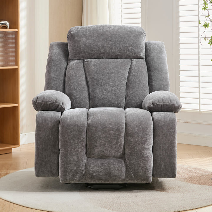 Electric lift up fabric grey large recliner with massage and heat MAGNETICFLUX
