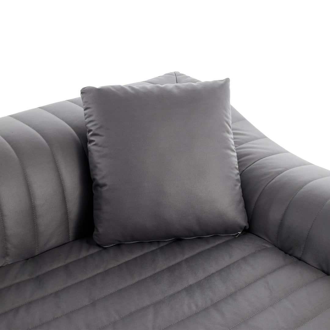 2-Seater Sofa in Grey Tech Cloth with 2 Cushions 185cm WICKERRUG