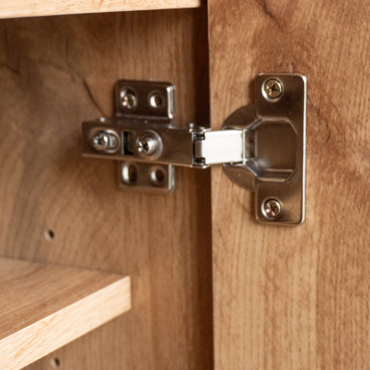 Vintage shoe cabinet textured oak look 3D with adjustable shelves 80×35×110cm FLAGELLUM