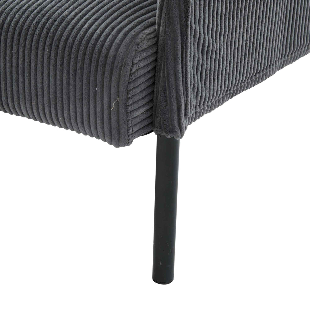 00+Oversized Loveseat Sofa, Corduroy Upholstered Double-Seater, Charcoal Grey for Living Room NOVALA