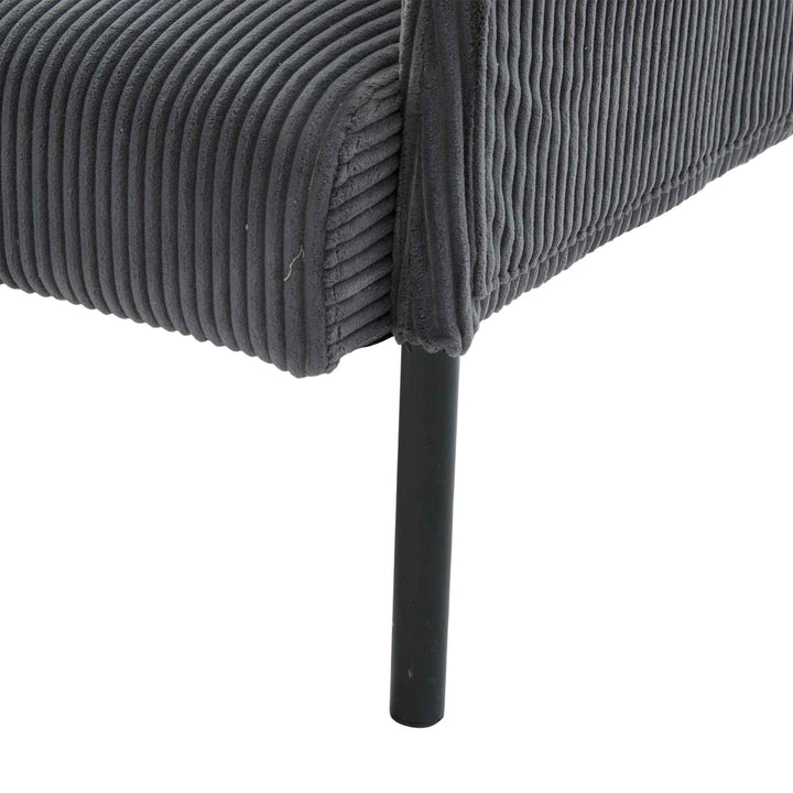 00+Oversized Loveseat Sofa, Corduroy Upholstered Double-Seater, Charcoal Grey for Living Room NOVALA
