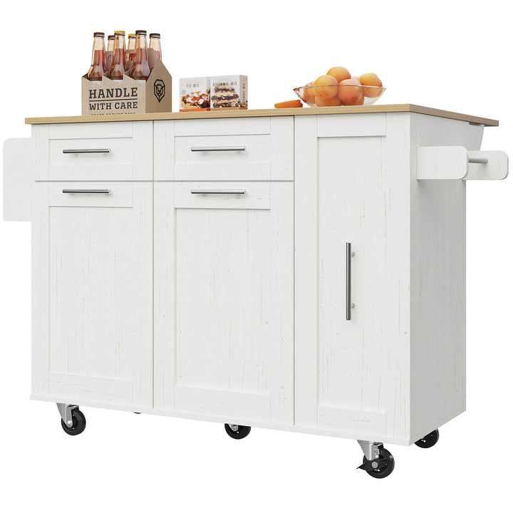 White modern foldable kitchen island trolleys BOG