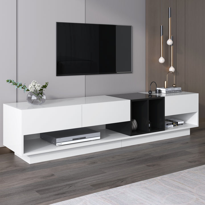 High-gloss white and black TV cabinet THRILGOD UK