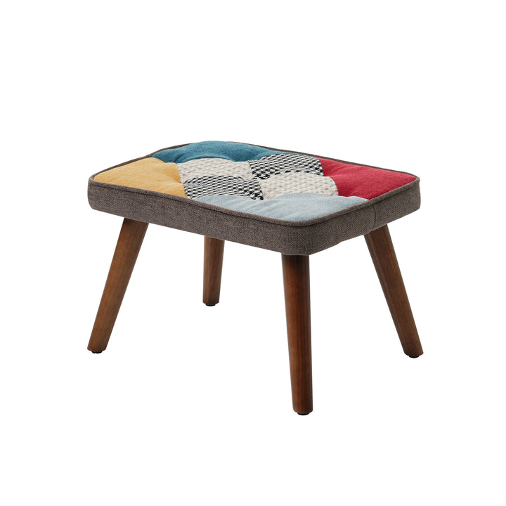 Patchwork wingback rocking chair with ottoman QHORNI UK