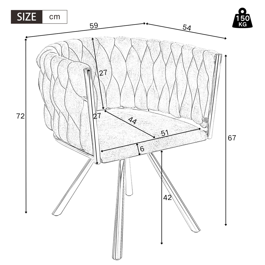 Velvet rose swivel dining chair luxury with four metal support legs CARBON