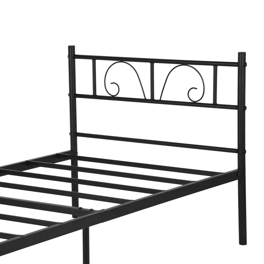 Single Metal Bed Frame Black 90x190cm – Space-Saving Foldable Design, Durable Steel, Modern Style, Ideal for Guest Rooms & Small Spaces ADRINA SINGLE BLACK C