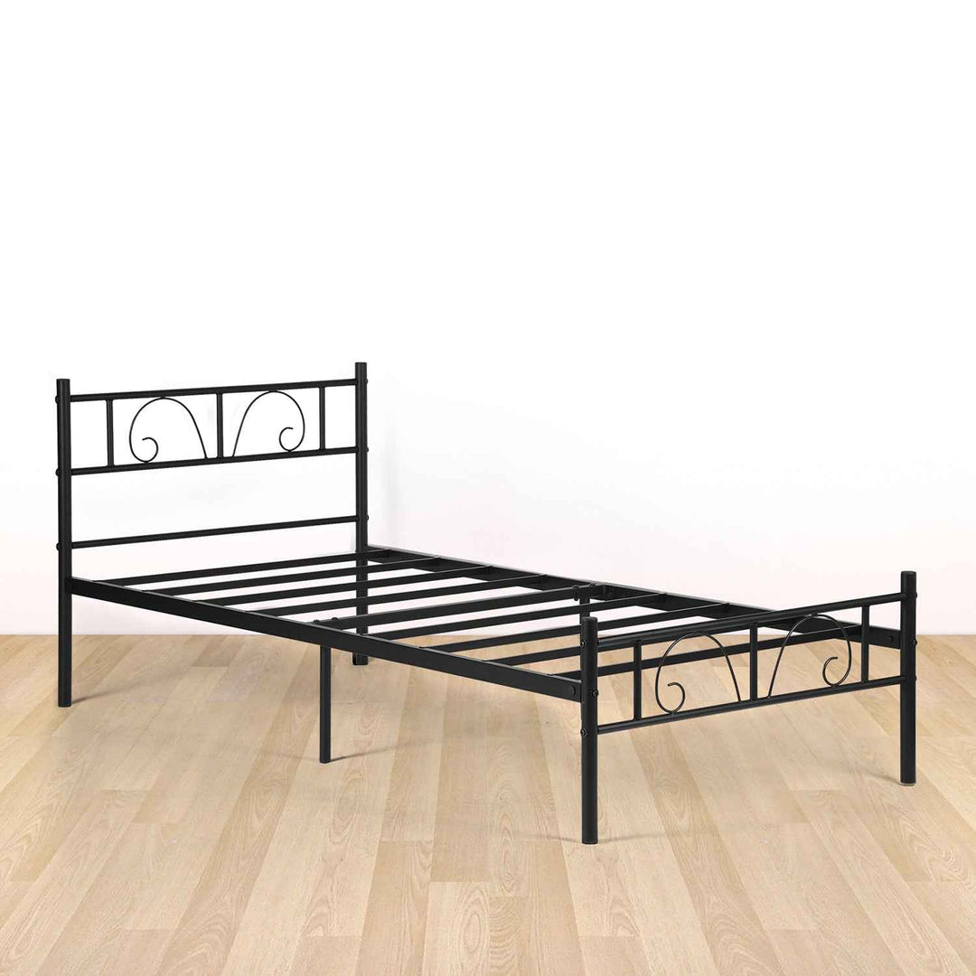 Single Metal Bed Frame Black 90x190cm – Space-Saving Foldable Design, Durable Steel, Modern Style, Ideal for Guest Rooms & Small Spaces ADRINA SINGLE BLACK C