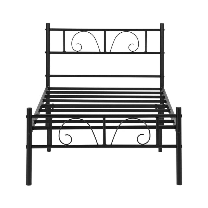 Single Metal Bed Frame Black 90x190cm – Space-Saving Foldable Design, Durable Steel, Modern Style, Ideal for Guest Rooms & Small Spaces ADRINA SINGLE BLACK C