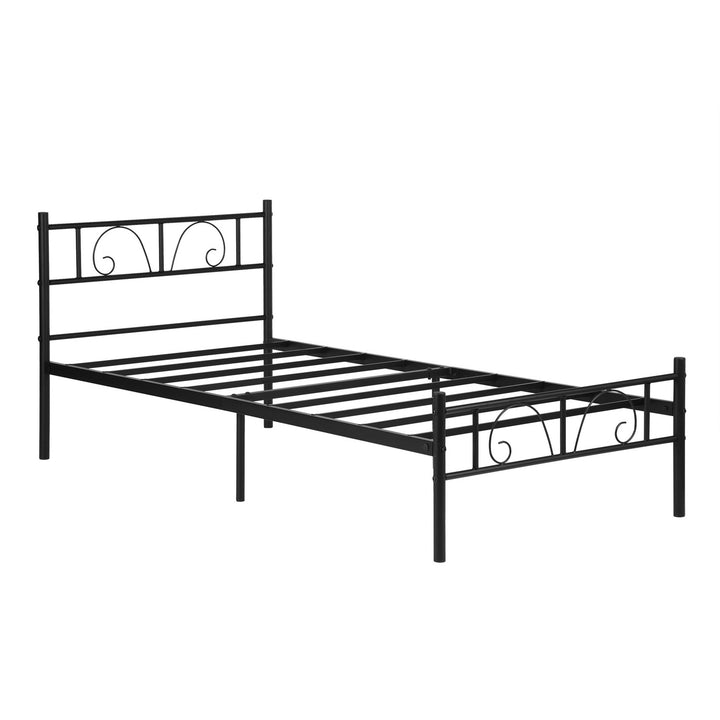 Single Metal Bed Frame Black 90x190cm – Space-Saving Foldable Design, Durable Steel, Modern Style, Ideal for Guest Rooms & Small Spaces ADRINA SINGLE BLACK C