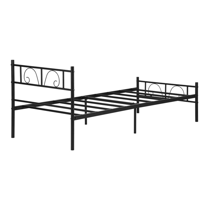 Single Metal Bed Frame Black 90x190cm – Space-Saving Foldable Design, Durable Steel, Modern Style, Ideal for Guest Rooms & Small Spaces ADRINA SINGLE BLACK C