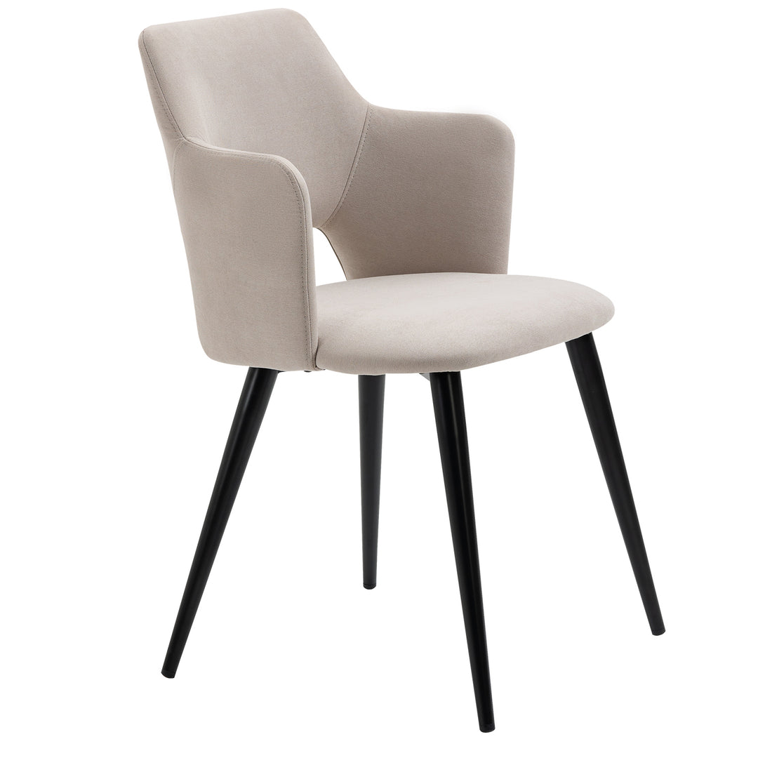 Set of 2 scandinavian light beige fabric dining chairs AKANJI 2PCS LIGHT BEIGE