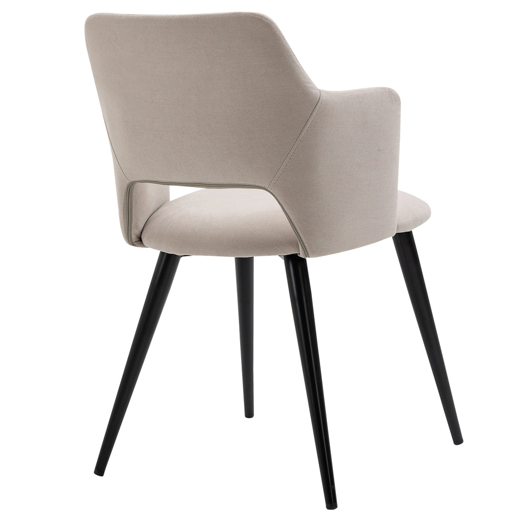 Set of 2 scandinavian light beige fabric dining chairs AKANJI 2PCS LIGHT BEIGE