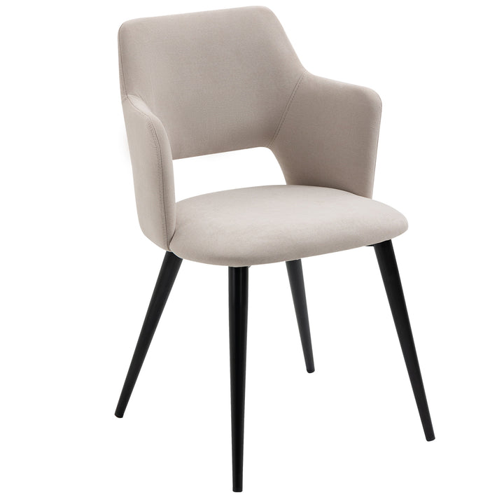 Set of 2 scandinavian light beige fabric dining chairs AKANJI 2PCS LIGHT BEIGE