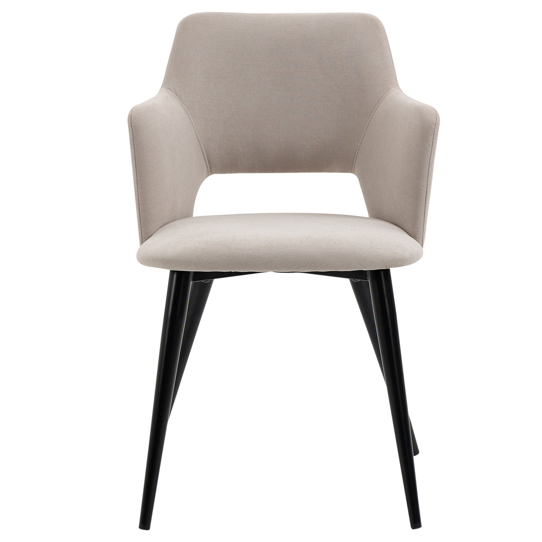 Set of 2 scandinavian light beige fabric dining chairs AKANJI 2PCS LIGHT BEIGE