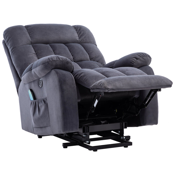 Grey lift up riser and recliner chair with massage and heating pockets usb ports AUDI UK
