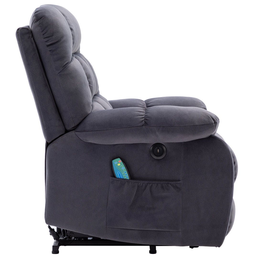 Grey lift up riser and recliner chair with massage and heating pockets usb ports AUDI UK