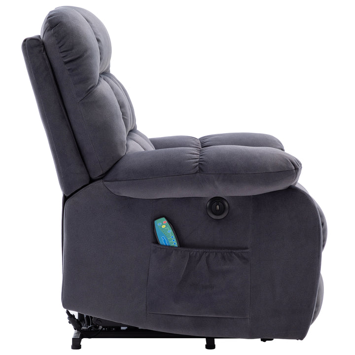 Grey lift up riser and recliner chair with massage and heating pockets usb ports AUDI UK