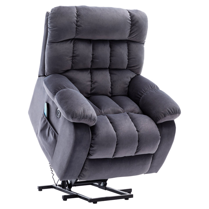 Grey lift up riser and recliner chair with massage and heating pockets usb ports AUDI UK