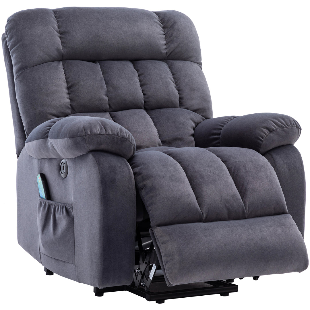Grey lift up riser and recliner chair with massage and heating pockets usb ports AUDI UK