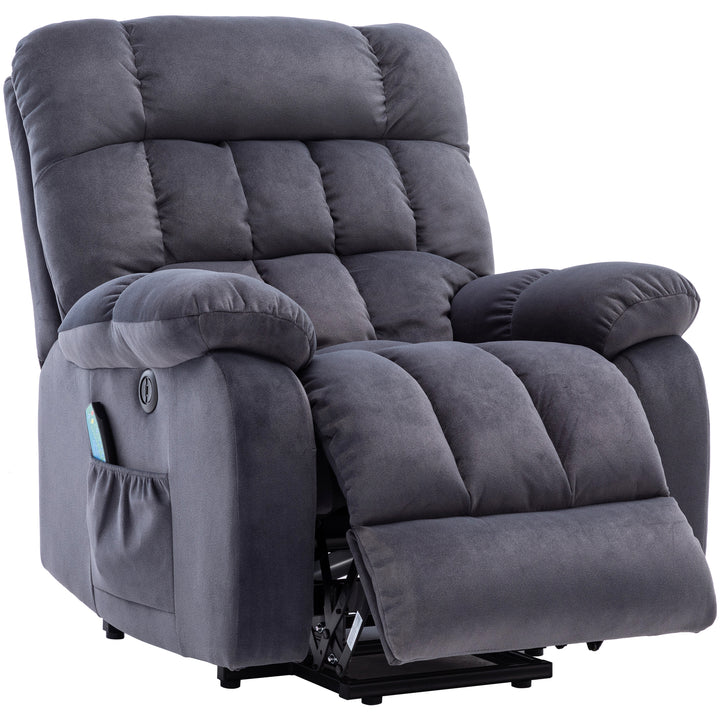 Grey lift up riser and recliner chair with massage and heating pockets usb ports AUDI UK