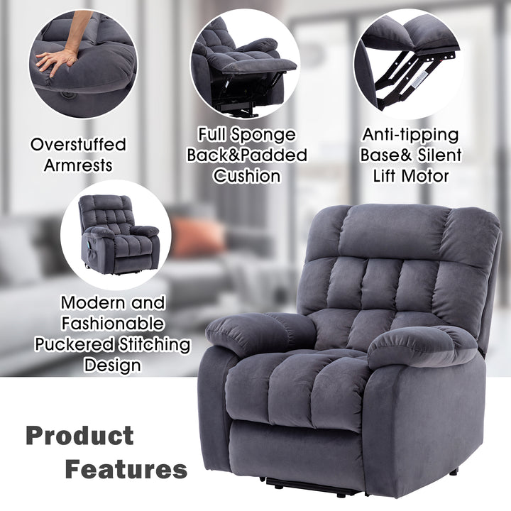 Grey lift up riser and recliner chair with massage and heating pockets usb ports AUDI UK