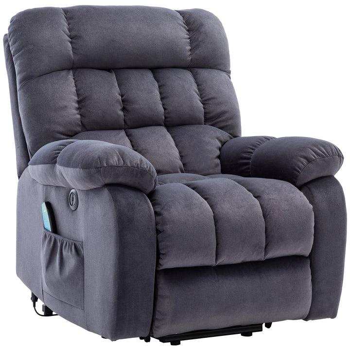 Grey lift up riser and recliner chair with massage and heating pockets usb ports AUDI UK