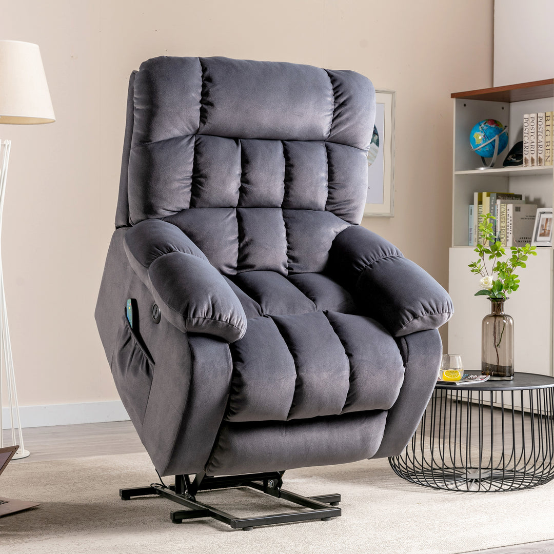 Grey lift up riser and recliner chair with massage and heating pockets usb ports AUDI UK