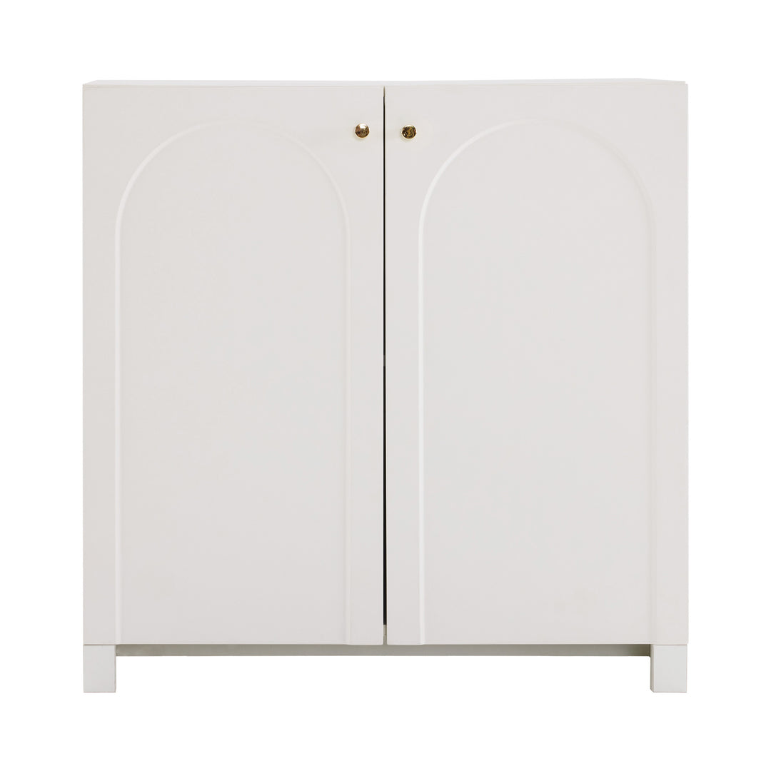 Modern white sideboard with 2 doors 80x40x80cm ELEGANT STOOL
