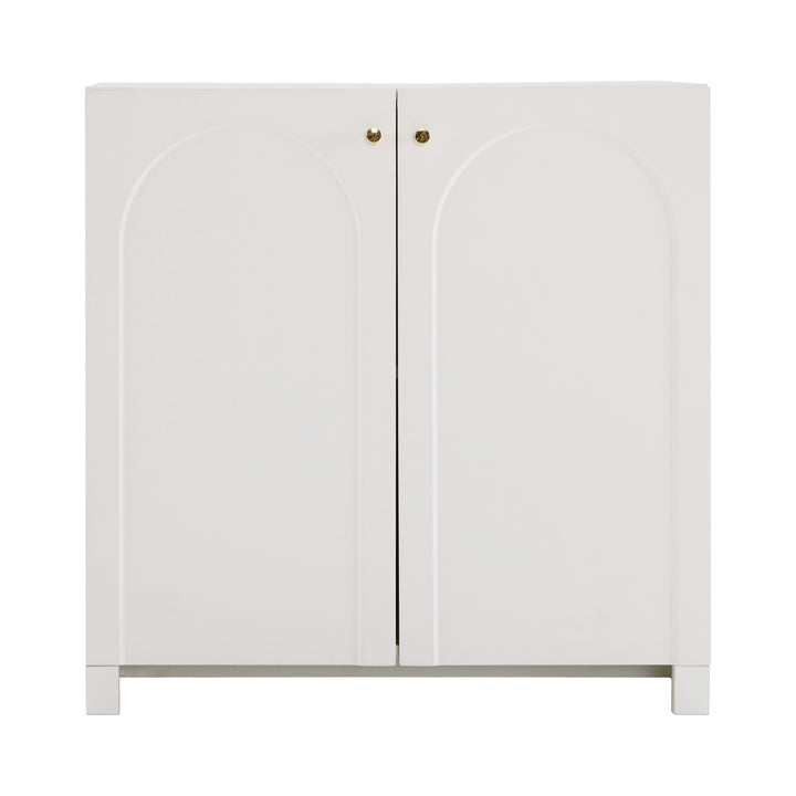 Modern white sideboard with 2 doors 80x40x80cm ELEGANT STOOL