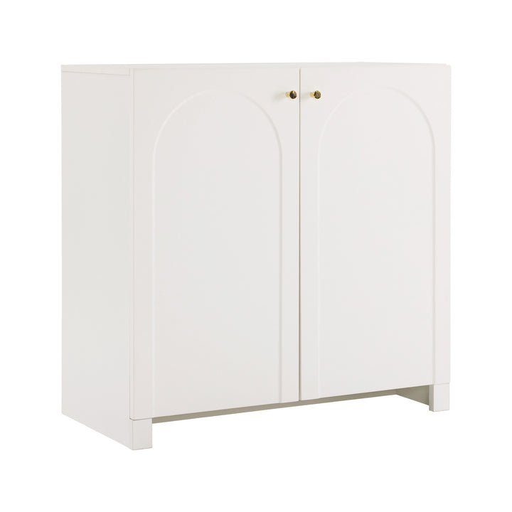 Modern white sideboard with 2 doors 80x40x80cm ELEGANT STOOL