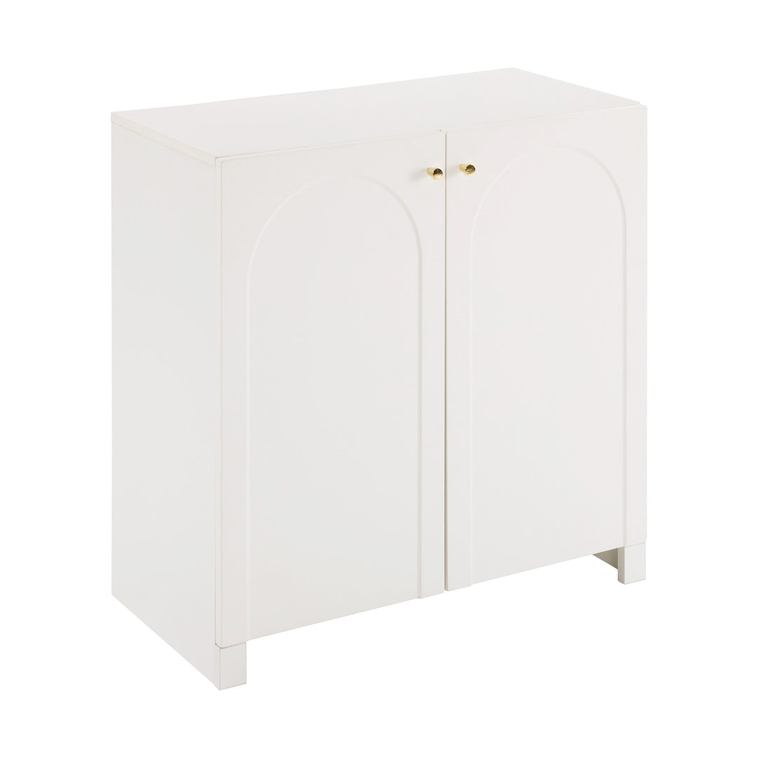 Modern white sideboard with 2 doors 80x40x80cm ELEGANT STOOL
