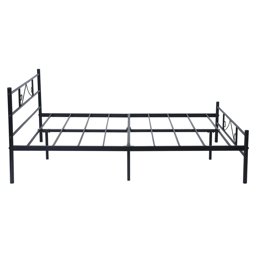 Black metal double bed 140x190 BEARD DO BK V1