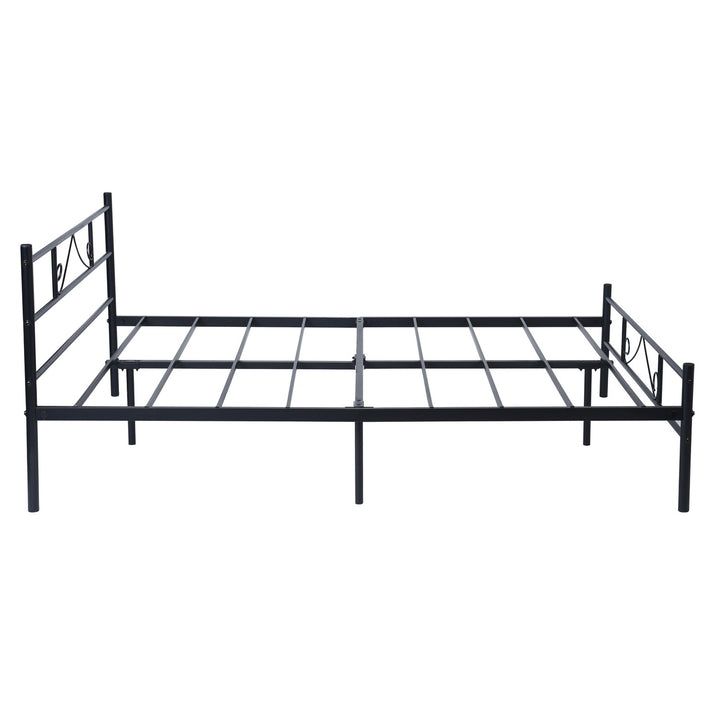 Black metal double bed 140x190 BEARD DO BK V1