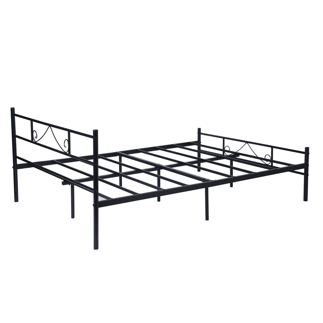 Black metal double bed 140x190 BEARD DO BK V1