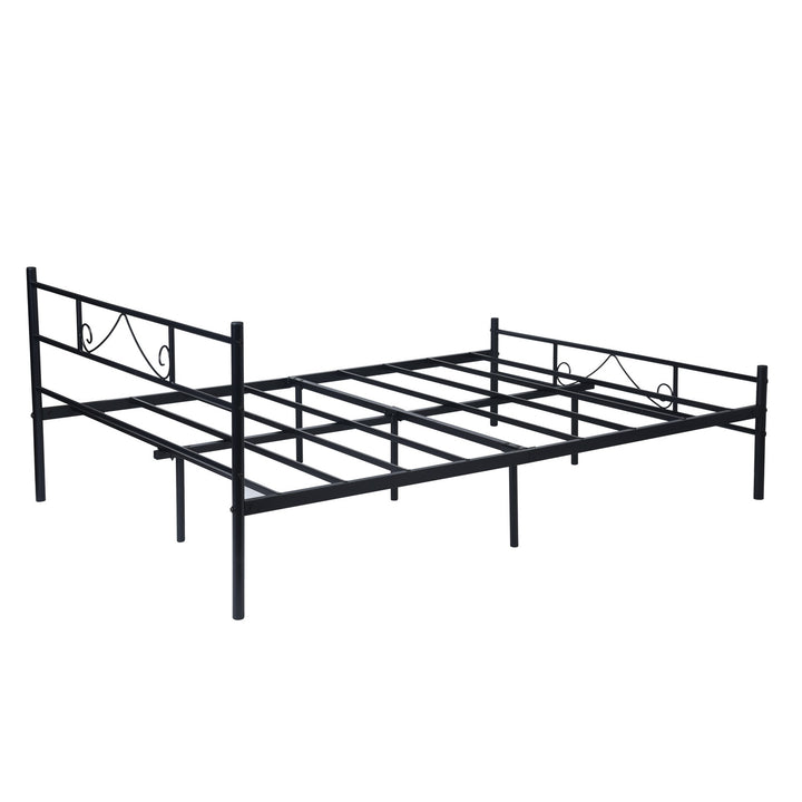Black metal double bed 140x190 BEARD DO BK V1