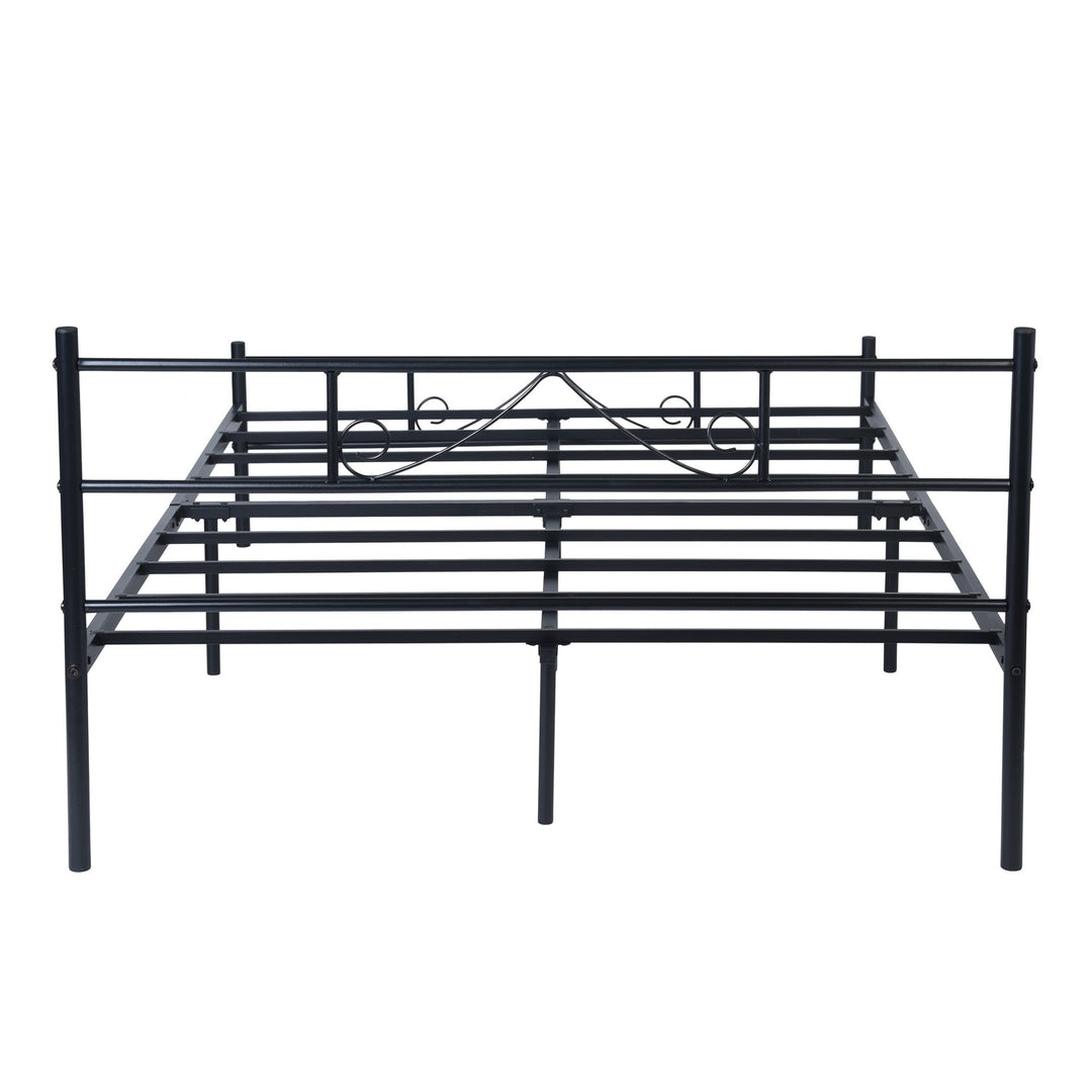 Black metal double bed 140x190 BEARD DO BK V1