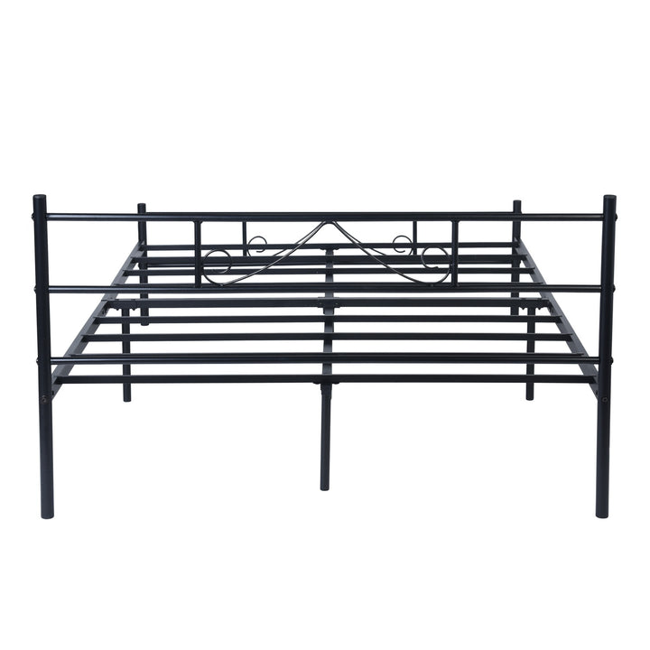 Black metal double bed 140x190 BEARD DO BK V1